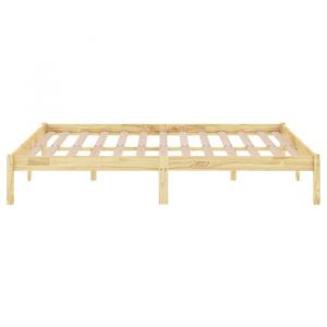 BURKE* Lit simple 120x190 cm Structure de lit classique sans matelas bois massif- LL7017