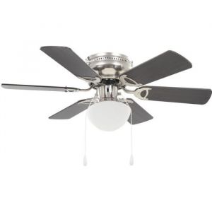 vidaXL Ventilateur de plafond orné avec lumière 82 cm Marron foncé