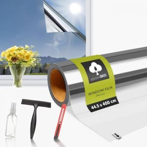 Film Fenetre Anti Regard &Eacute;lectrostatique 445x400cmMiroir sans Tain Anti UVChaleur Film Solaire pour Vitre Filt FILM POUR VITRAGE
