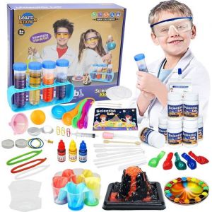 Kit dexp&eacute;riences scientifiques pour enfants - TWINBIRD - 50+ exp&eacute;riences - STEM - Volcan - Cristaux - 8-18 ans