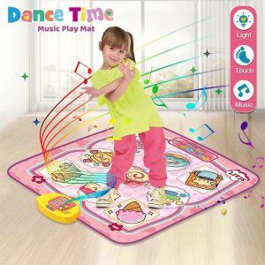 Tapis de Danse Musicale, Jouet Tapis de Danse, 5 Modes de Jeu, Tapis Musical pour Enfants, Jeu Tactile Défi pour Filles de 3-12 Ans