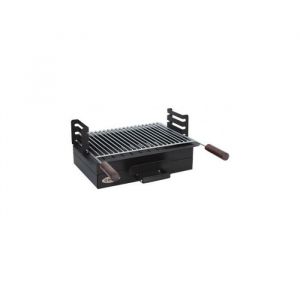Barbecue charbon de bois - N°15 - Acier - Tiroir à cendres - Grille foyère ajustable - 3 positions