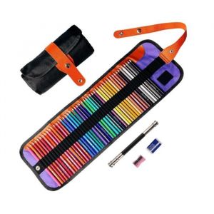 Crayon de Couleurs Professionnel 72 Couleurs Kit Dessin pour Adultes Crayons de Couleur en Bois Malette Dessin Artistique Avec