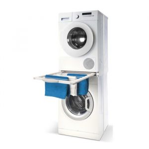 Kit universel de superposition RADIOLA - &eacute;tendoir lave-linge/s&egrave;che-linge - Blanc - 44cm