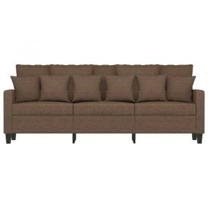Sofa droit fixe - Clic Clac Canap&eacute; &agrave; 3 places - NEUF - Marron 180 cm Tissu CA9352100