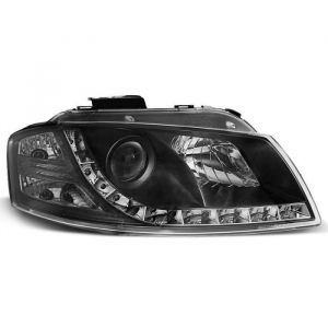 Paire de feux phares Audi A3 8P 03-08 Daylight led noir (U44)