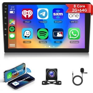 8 Core 2G+64G Sans Fil Apple Carplay Android 13 Autoradio 2 Din avec Android Auto GPS Navi WiFi 9 Pouces Autoradio avec.[Z579]