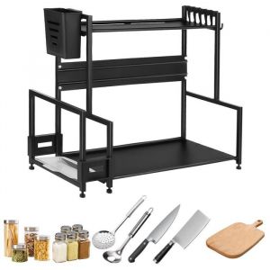 MENGDA Support à Épices pour CuisineEtagère de Stockage dÉpices à 2 NiveauxEtagère de Stockage dÉpices pour Condiments