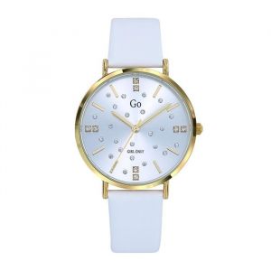 Bracelet cuir / tissu femme - GO GIRL ONLY - Montre Go Girl Only constellation cuir blanc - Couleur de la matière:Jaune