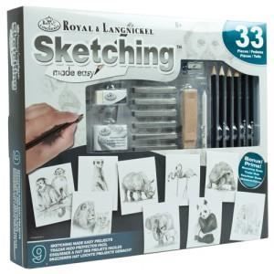 Kit dessin facile animaux de 33 pi&egrave;ces