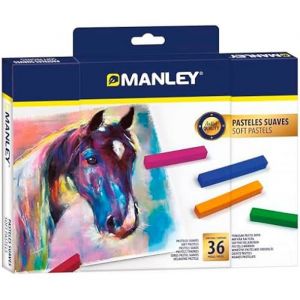 G&acirc;teaux doux - MANLEY - 36 pi&egrave;ces - Couleurs vives - Qualit&eacute; artistique - Id&eacute;al pour artistes