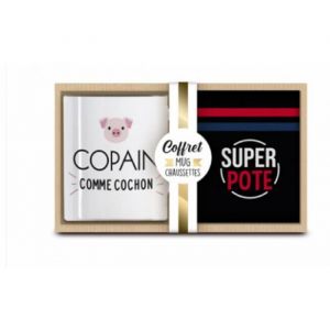 COFFRET MUG CHAUSSETTES COPAIN COMME COCHON