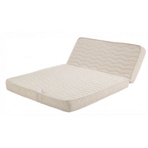 Matelas Très Ferme Pour BZ 140x190 x 15 cm - Dim Assise 60 cm - Déhoussable Housse Lavable - 5 zones de Confort - Ame Poli Latte