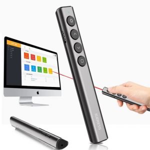 Pr&eacute;sentateur sans fil t&eacute;l&eacute;commandes [2.4GHz 100M Longue Port&eacute;e] pr&eacute;sentation powerpoint t&eacute;l&eacute;commande avec pointeur laser PPT clicker