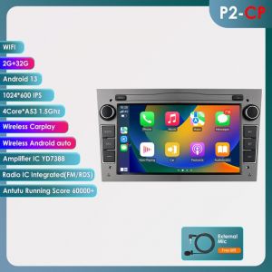 2Din 7 pouces Android autoradio pour Opel Astra H G J Zafira B Corsa C D Antara Vectra Vivaro GPS RDS DSP 4G CarPlay Autoradio [A1]