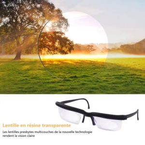 Lunettes à lentilles à force réglable - JOYFAN - Lunettes à focale variable avec zoom - Noir - Adulte - Tendance