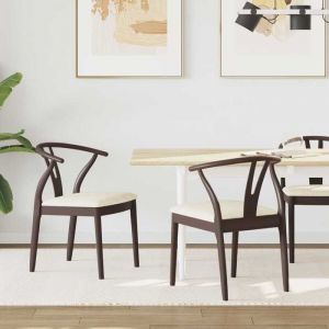 （ON SALE)Chaise de salle &agrave; manger 2 pcs - Chaises de cuisine - Maximum 110 kg - Marron clair et clair - 545x58x77 cm @FR(823042)