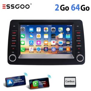 Autoradio Android pour Fiat Panda - ESSGOO - &Eacute;cran 9 - Carplay sans fil - Bluetooth - GPS int&eacute;gr&eacute; - 2Go RAM - 64Go ROM