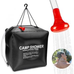 Sac de Douche Solaire - 40L - Portable - Pliable - T&ecirc;te de douche avanc&eacute;e