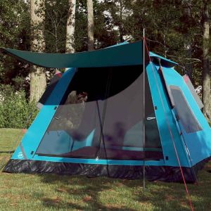 Tente de camping d&ocirc;me - vidaXL - 5 personnes - 230x230x155 cm - Bleu - Imperm&eacute;able - Syst&egrave;me &agrave; lib&eacute;ration rapide