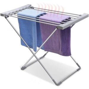 Etendoir à linge électrique chauffant 8 barres 120 watts - Tele Shopping - Pliable - Faible consommation