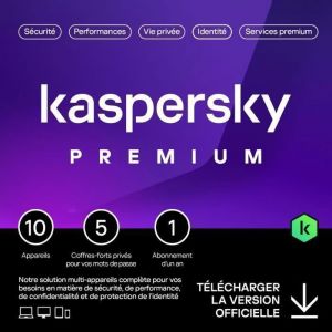 Kaspersky Premium (Total Security) 2025 - (10 Postes - 1 An)  Version Téléchargement