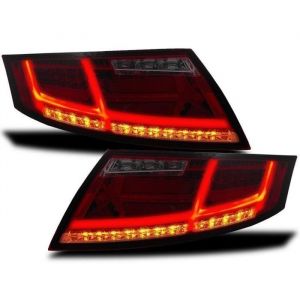 2 FEUX ARRIERE A TUBE LED POUR AUDI TT 8J DE 04/2006 A 02/2014 - COULEUR ROUGE FONCER