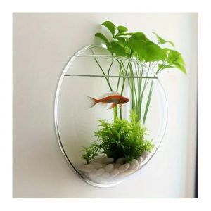 ECELEN Aquarium Mural Transparent Demi-Sphère–Décoration Murale Moderne pour Plantes Aquatiques Poissons Rouges-23CM