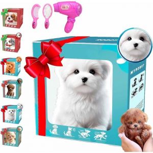 Robot Dog - Robot Dog r&eacute;aliste - Chiot robot interactif avec mouvement aboiement et vacillement de la queue -Jouet intelligent (D)