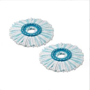 2 Pièces pour Leifheit Têtes de Rechange Clean Twist Disc Mop Micro Kit absorption complète de la saleté grâce au système à 2 fibre
