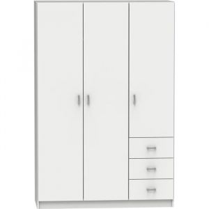 Armoire placard - meuble de rangement coloris blanc - Hauteur 180 x Longueur 120 x Profondeur 50 cm