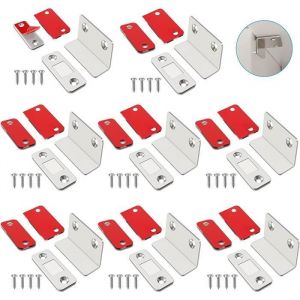 imant Porte Placard Ultra Mince Aimant Puissant Porte Aimant deL Aimant Adhesif pour Porte Coulissante de Placard8 PCSArgent