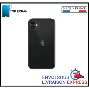 Vitre arri&egrave;re - ECRAN - Iphone 11 - NOIR - Avec logo - Adh&eacute;sif inclus