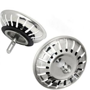 Lot de 2 Bouchon Evier Cuisine 80mm en Acier Inoxydable 304 SS Anti-Corrosion pour Bonde Evier 80mm - Filtre Crpine  BOUCHON EVIER