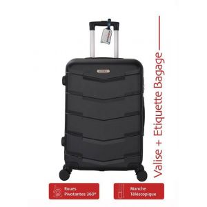 Valise Cabine 55cm - ADC - Airflow Noir - ABS Rigide - 4 Roues 360° - 39L