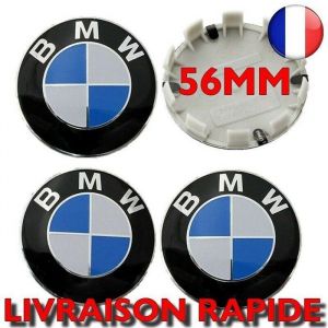 Lot de 4 BMW Logo 56mm BLANC BLEU Centre De Roue Cache Moyeu Jante embl&egrave;me jantes insigne Cache-moyeux