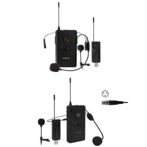 Micro UHF pour casque serre tête lavalier et Micro-cravate UHF sans fil pro DJ PARTY KARAOKE 24 Canaux UHF 641-699 MHz