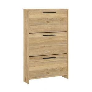Meuble à chaussures commode à chaussures à 3 portes coloris chêne Mauvella -  Longueur 6850 x profondeur 17 x hauteur 11550 cm
