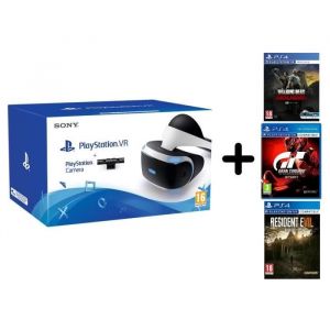 Playstation VR + walking dead + resident evil + gran turismo