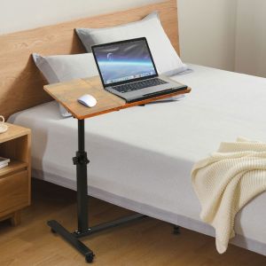 MIPAN. Support Pc Et Tablette -Table pour Ordinateur Portable -Dappoint L&eacute;g&egrave;re-R&eacute;glable en Hauteur-Avec 4 Roulettes-B-Jaune