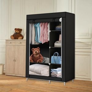Penderie souple - Armoire loin du sol r&eacute;sistante &agrave; lhumidit&eacute; et &agrave; la poussi&egrave;re - Noir