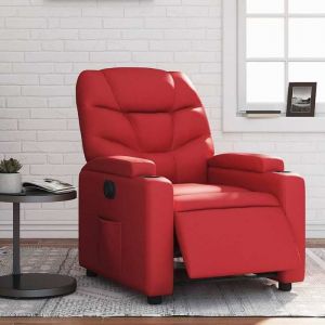 BEWI&reg;Fauteuil inclinable - Fauteuil R&eacute;glable/Fauteuil de relax - 1 personne - &eacute;lectrique Rouge Similicuir &FR23266