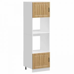 (SOLDE dété)Armoires de four/Colonne de cuisine - 2 pcs Kalmar - Pieds réglable - chêne artisanal bois dingénierie Aspect