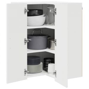 [3012346]Armoire vitrine Buffet bas cuisine Armoire de cuisine Kalmar Blanc brillant 57x57x80 cmPoids:26.99 Kg