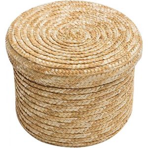 Panier de rangement en jonc de mer panier à fleurs tissé panier à linge en osier boîte de rangement tissée à la main mini rond