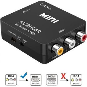 Adaptateur vidéo - RCA - HDMI - 1080P - Noir - Transmet le signal vidéo