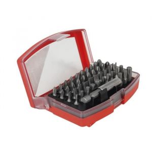 Coffret de vissage douilles et embouts - COGEX - 44 pi&egrave;ces - Chrome Vanadium - Rouge