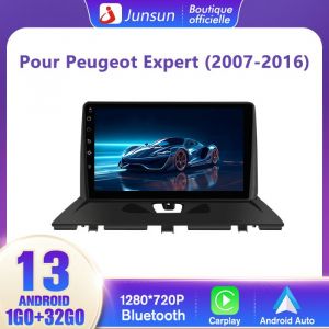 Junsun Autoradio Android 13 pour Peugeot Expert (2007-2016) 1Go+32Go 9écran Tactile Carplay GPS WiFi Bluetooth Android Auto