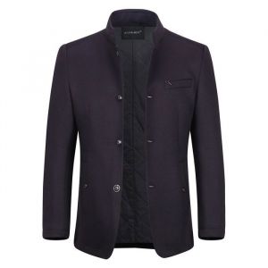 Allthemen Manteau Homme dhiver Caban Court Slim Fit Col montant daffaires sans Repassage Casual Rouge