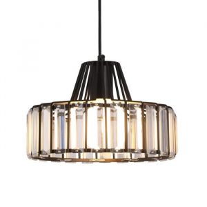 Lustre en cristal noir moderne chapeau rond K9 lustre en cristal luminaire de plafond réglable de ferme 9 in